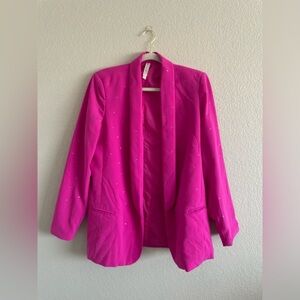 Mural metallic boyfriend-style blazer